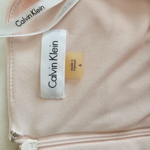 Calvin Klein Pink Starburst Sheath Sleeveless Dress Rear Zip Size 6 - Picture 6 of 9